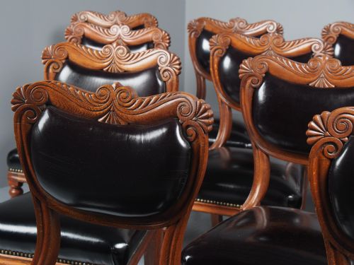 ANTIQUE SET OF 14 WILLIAM IV SCOTTISH OAK DINING CHAIRS - ADDITIONAL PHOTO 7