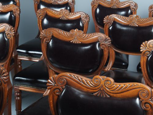 ANTIQUE SET OF 14 WILLIAM IV SCOTTISH OAK DINING CHAIRS - ADDITIONAL PHOTO 8