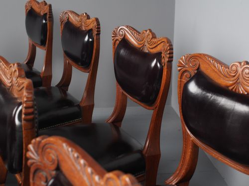 ANTIQUE SET OF 14 WILLIAM IV SCOTTISH OAK DINING CHAIRS - ADDITIONAL PHOTO 12