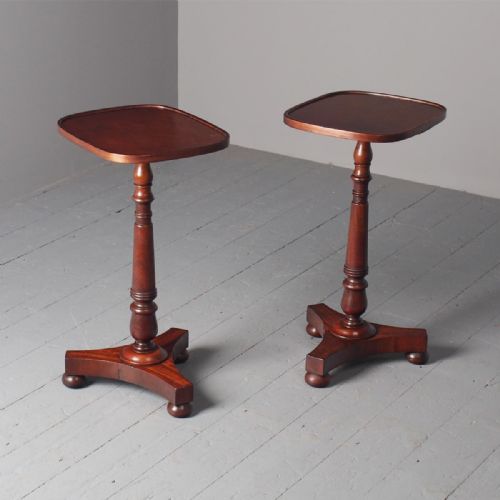 Antique Pair of Mahogany Occasional or Wine Tables