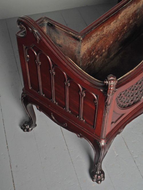 ANTIQUE CHIPPENDALE STYLE MAHOGANY JARDINIERE - ADDITIONAL PHOTO 4