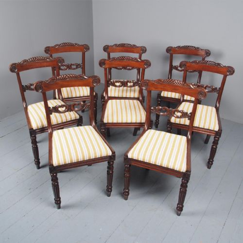 SET OF 8 REGENCY MAHOGANY DINING CHAIRS