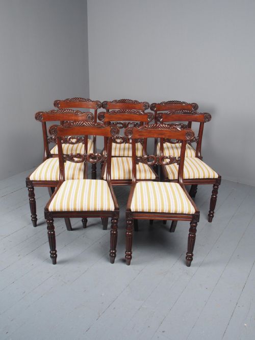 SET OF 8 REGENCY MAHOGANY DINING CHAIRS - ADDITIONAL PHOTO 1