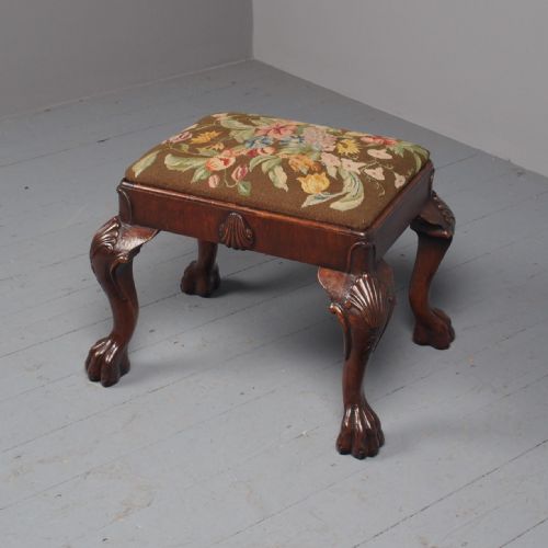 Antique Georgian Style Walnut Foot Stool