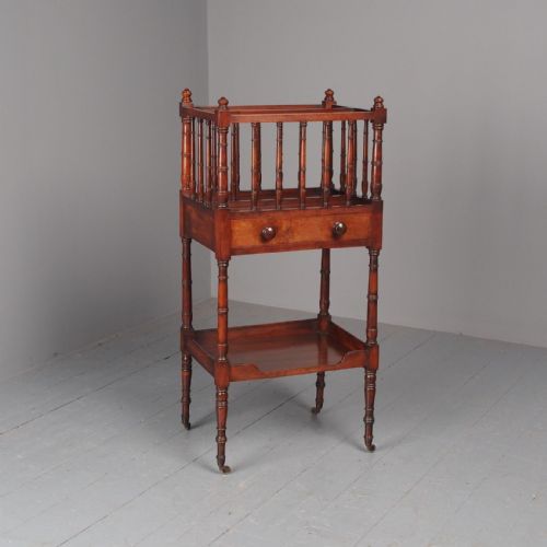 Antique George III Yew Canterbury-whatnot