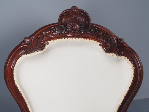 ANTIQUE SET OF 4 CARVED MAHOGANY ARMCHAIRS - ADDITIONAL PHOTO 12