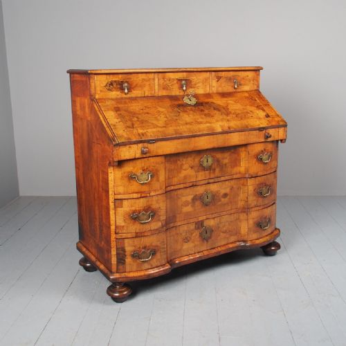 Antique South German Inlaid Walnut Bureau