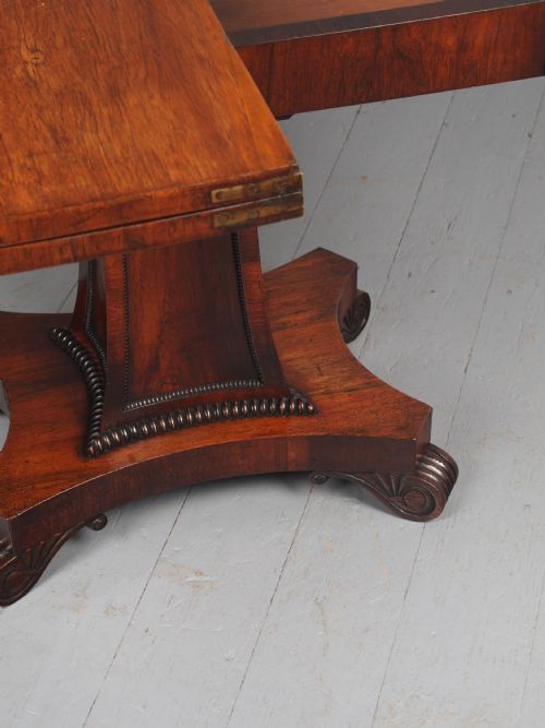 ANTIQUE WILLIAM IV ROSEWOOD FOLDOVER TEA TABLE - ADDITIONAL PHOTO 3