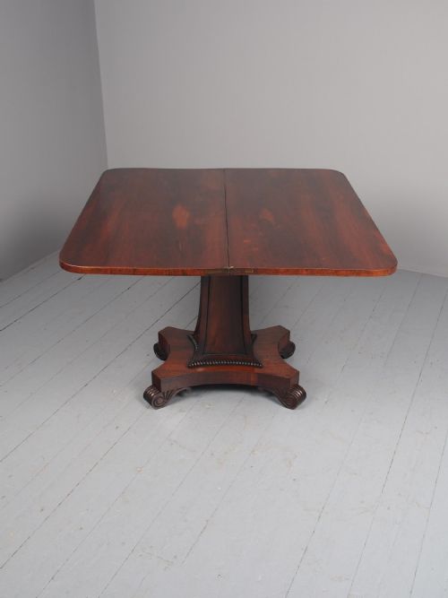 ANTIQUE WILLIAM IV ROSEWOOD FOLDOVER TEA TABLE - ADDITIONAL PHOTO 5