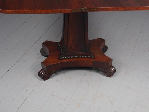 ANTIQUE WILLIAM IV ROSEWOOD FOLDOVER TEA TABLE - ADDITIONAL PHOTO 6