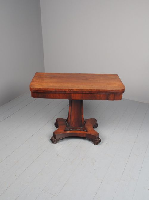 ANTIQUE WILLIAM IV ROSEWOOD FOLDOVER TEA TABLE - ADDITIONAL PHOTO 8