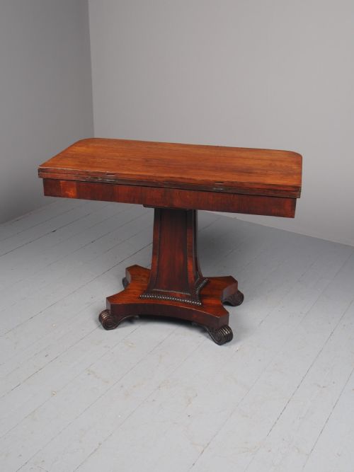ANTIQUE WILLIAM IV ROSEWOOD FOLDOVER TEA TABLE - ADDITIONAL PHOTO 10