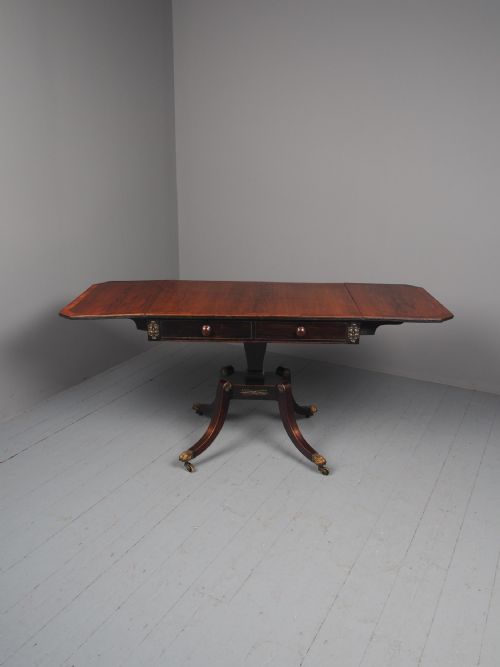 ANTIQUE REGENCY INLAID ROSEWOOD SOFA TABLE - ADDITIONAL PHOTO 1