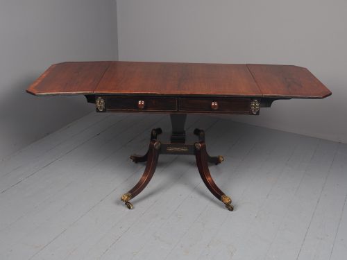 ANTIQUE REGENCY INLAID ROSEWOOD SOFA TABLE - ADDITIONAL PHOTO 2