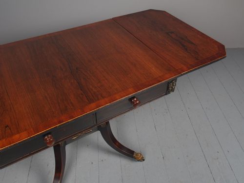 ANTIQUE REGENCY INLAID ROSEWOOD SOFA TABLE - ADDITIONAL PHOTO 4