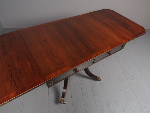 ANTIQUE REGENCY INLAID ROSEWOOD SOFA TABLE - ADDITIONAL PHOTO 5
