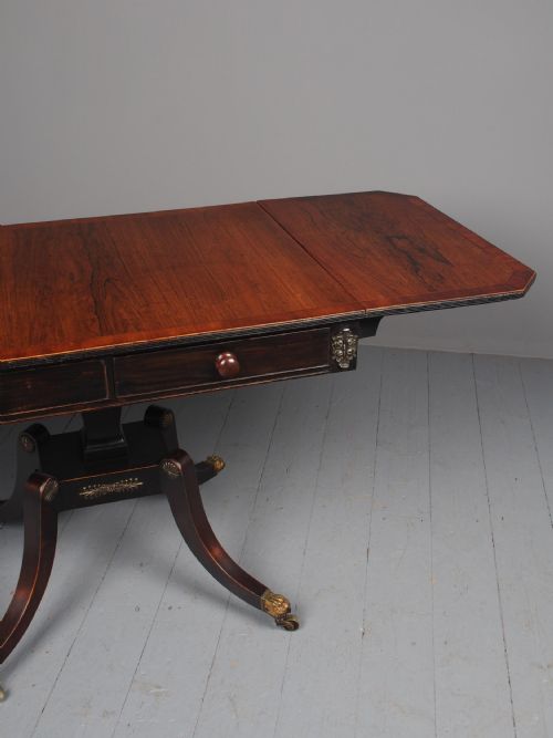 ANTIQUE REGENCY INLAID ROSEWOOD SOFA TABLE - ADDITIONAL PHOTO 8