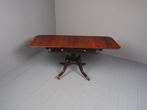 ANTIQUE REGENCY INLAID ROSEWOOD SOFA TABLE - ADDITIONAL PHOTO 9
