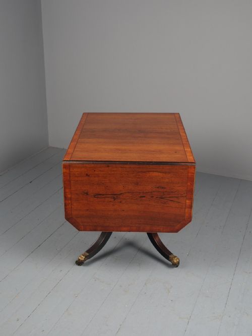 ANTIQUE REGENCY INLAID ROSEWOOD SOFA TABLE - ADDITIONAL PHOTO 14