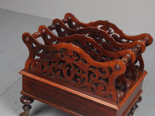 ANTIQUE VICTORIAN ROSEWOOD FOLIATE DESIGN CANTERBURY - ADDITIONAL PHOTO 9