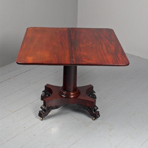 ANTIQUE GEORGE IV MAHOGANY FOLDOVER TEA TABLE - ADDITIONAL PHOTO 1