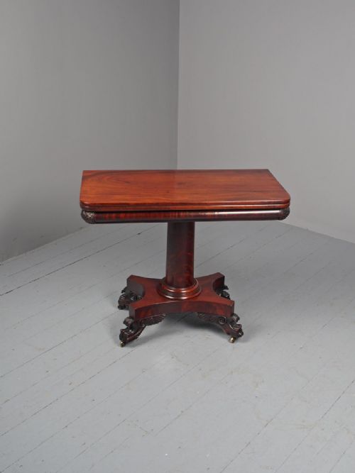 ANTIQUE GEORGE IV MAHOGANY FOLDOVER TEA TABLE - ADDITIONAL PHOTO 2
