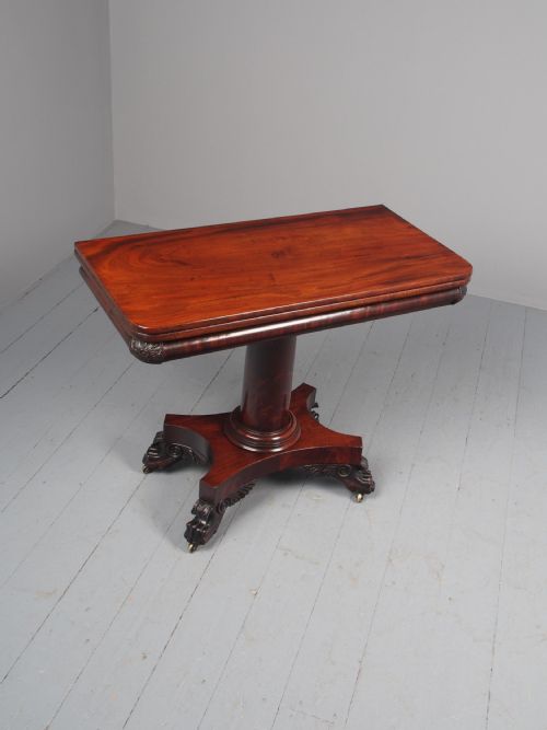 ANTIQUE GEORGE IV MAHOGANY FOLDOVER TEA TABLE - ADDITIONAL PHOTO 13