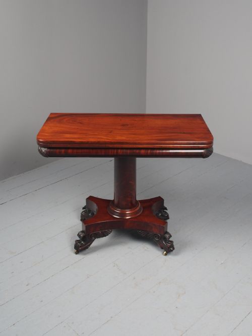 ANTIQUE GEORGE IV MAHOGANY FOLDOVER TEA TABLE - ADDITIONAL PHOTO 14