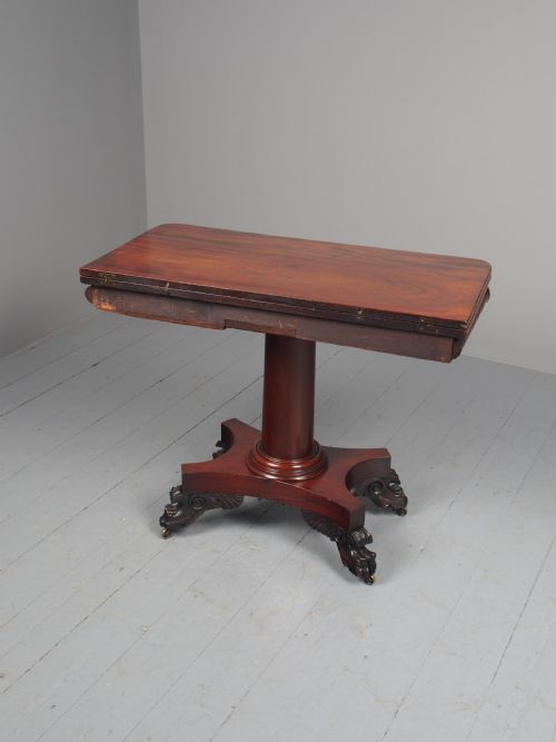 ANTIQUE GEORGE IV MAHOGANY FOLDOVER TEA TABLE - ADDITIONAL PHOTO 22