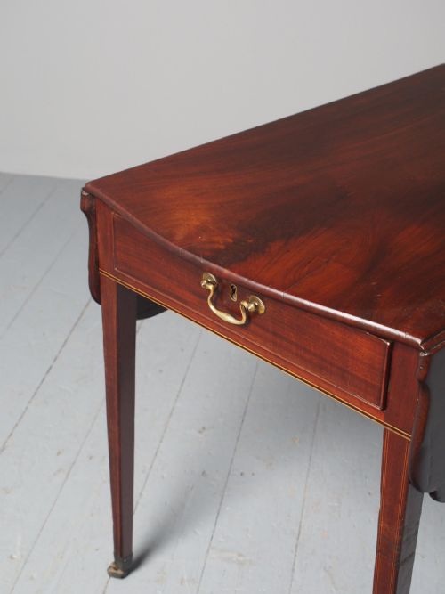 ANTIQUE GEORGE III MAHOGANY PEMBROKE TEA CADDY TABLE - ADDITIONAL PHOTO 2