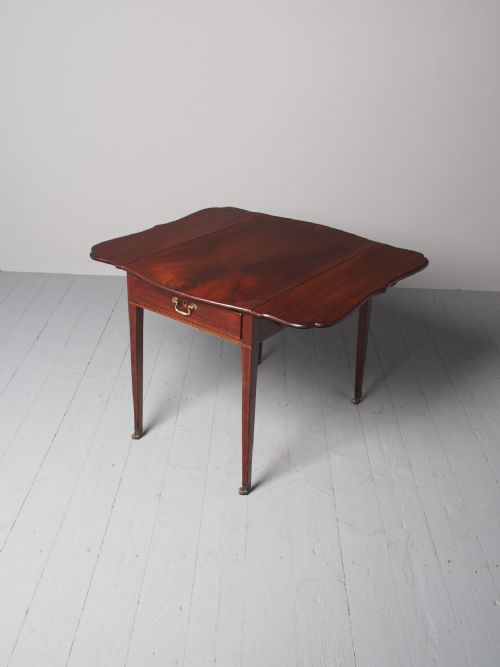 ANTIQUE GEORGE III MAHOGANY PEMBROKE TEA CADDY TABLE - ADDITIONAL PHOTO 5