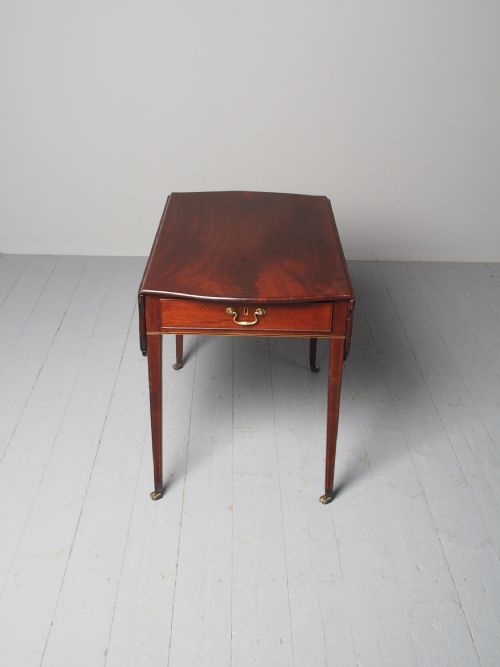 ANTIQUE GEORGE III MAHOGANY PEMBROKE TEA CADDY TABLE - ADDITIONAL PHOTO 8