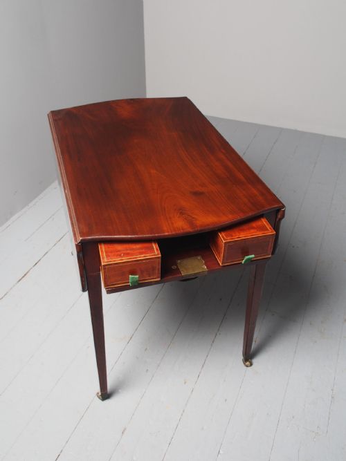 ANTIQUE GEORGE III MAHOGANY PEMBROKE TEA CADDY TABLE - ADDITIONAL PHOTO 9