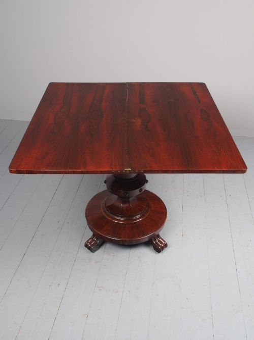 ANTIQUE WILLIAM IV ROSEWOOD FOLDOVER TEA TABLE - ADDITIONAL PHOTO 3