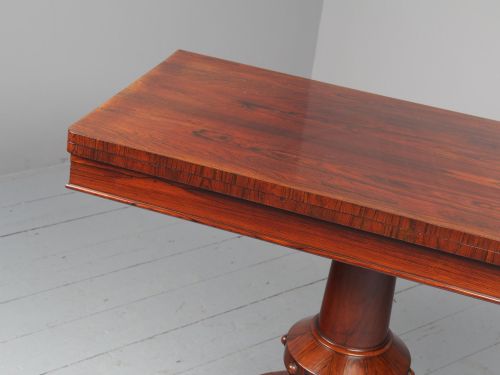 ANTIQUE WILLIAM IV ROSEWOOD FOLDOVER TEA TABLE - ADDITIONAL PHOTO 5