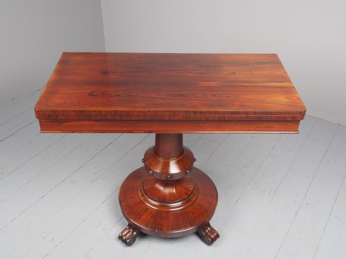 ANTIQUE WILLIAM IV ROSEWOOD FOLDOVER TEA TABLE - ADDITIONAL PHOTO 6
