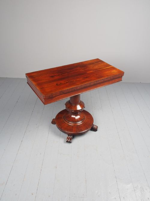 ANTIQUE WILLIAM IV ROSEWOOD FOLDOVER TEA TABLE - ADDITIONAL PHOTO 7