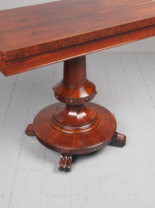 ANTIQUE WILLIAM IV ROSEWOOD FOLDOVER TEA TABLE - ADDITIONAL PHOTO 9