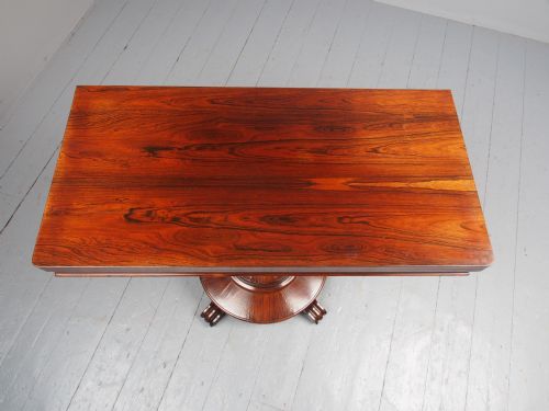 ANTIQUE WILLIAM IV ROSEWOOD FOLDOVER TEA TABLE - ADDITIONAL PHOTO 11