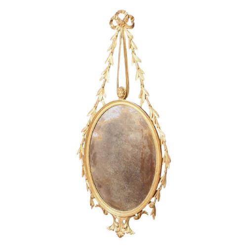 Antique Adam Style Giltwood Wall Mirror