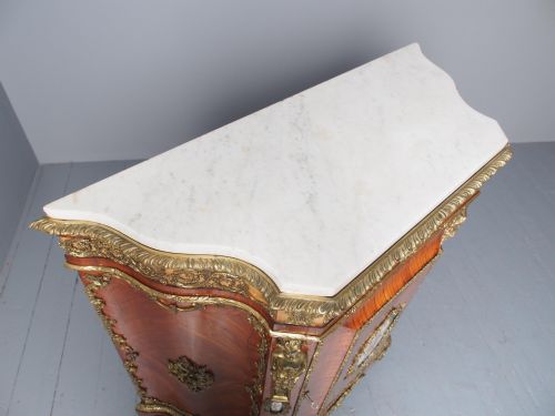 ANTIQUE LOUIS XVI STYLE KINGWOOD AND MARBLE CABINET - ADDITIONAL PHOTO 2