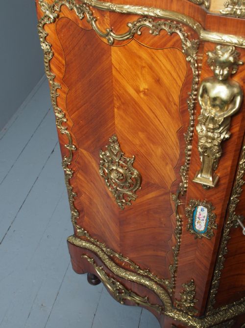 ANTIQUE LOUIS XVI STYLE KINGWOOD AND MARBLE CABINET - ADDITIONAL PHOTO 6