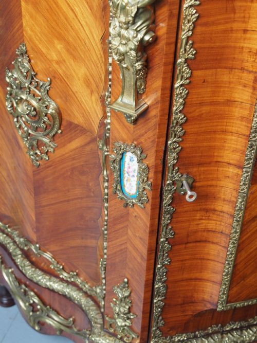 ANTIQUE LOUIS XVI STYLE KINGWOOD AND MARBLE CABINET - ADDITIONAL PHOTO 7