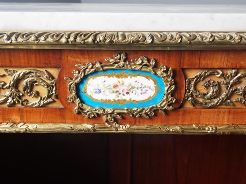 ANTIQUE LOUIS XVI STYLE KINGWOOD AND MARBLE CABINET - ADDITIONAL PHOTO 11