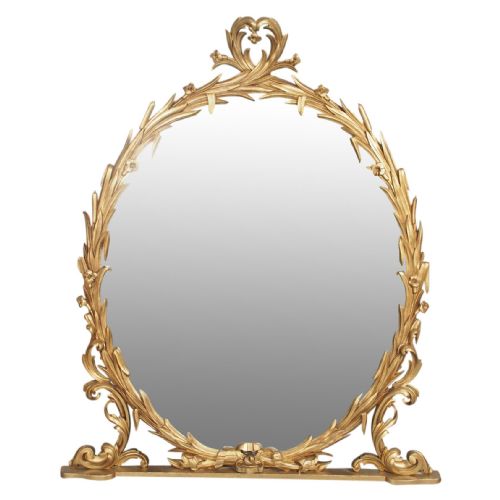 Victorian Carved Wood Gilded Overmantel Mirror