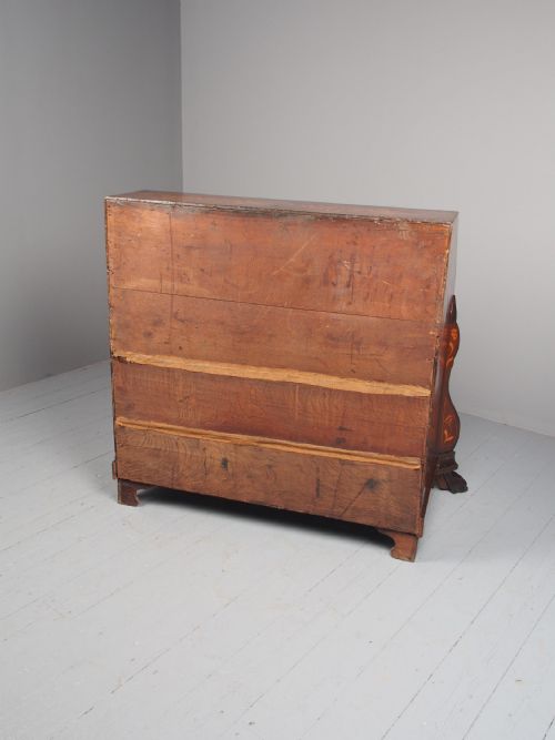 ANTIQUE DUTCH MARQUETRY BOMBE BUREAU - ADDITIONAL PHOTO 14