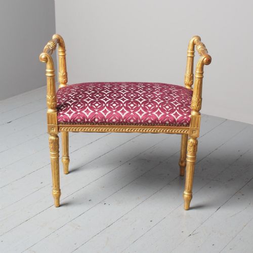 ANTIQUE ADAMS STYLE GILDED WINDOW SEAT - ADDITIONAL PHOTO 1