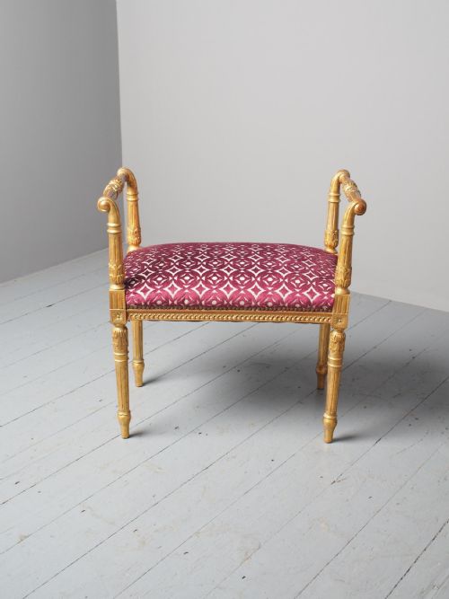 ANTIQUE ADAMS STYLE GILDED WINDOW SEAT - ADDITIONAL PHOTO 2