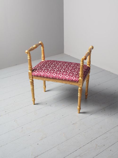 ANTIQUE ADAMS STYLE GILDED WINDOW SEAT - ADDITIONAL PHOTO 4