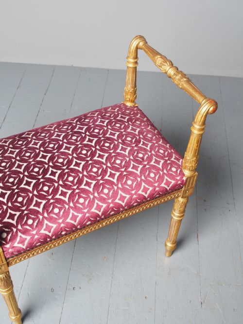 ANTIQUE ADAMS STYLE GILDED WINDOW SEAT - ADDITIONAL PHOTO 5